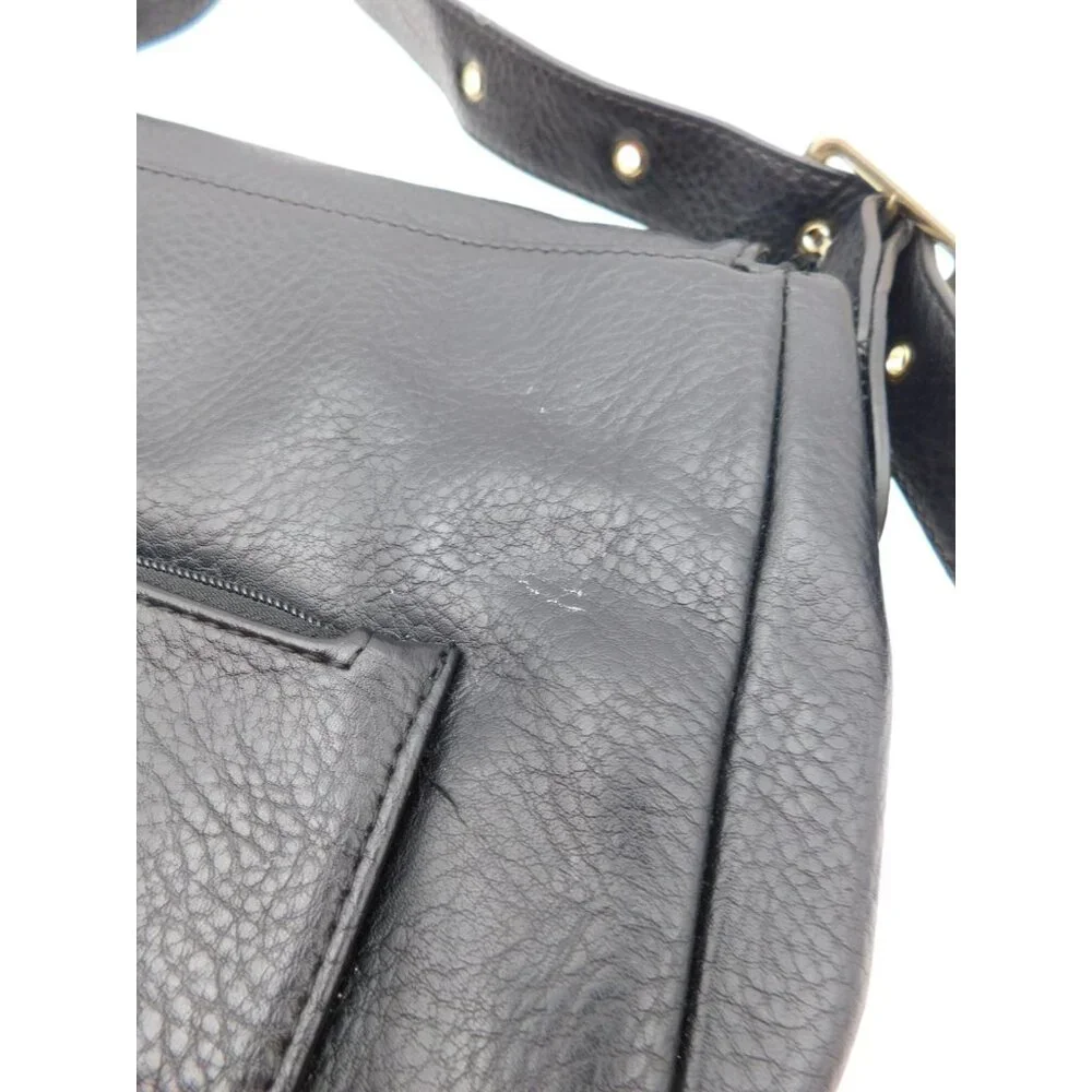 Juicy Couture Black Faux Leather Saddle Bag Shoulder Bag Purse Y2K